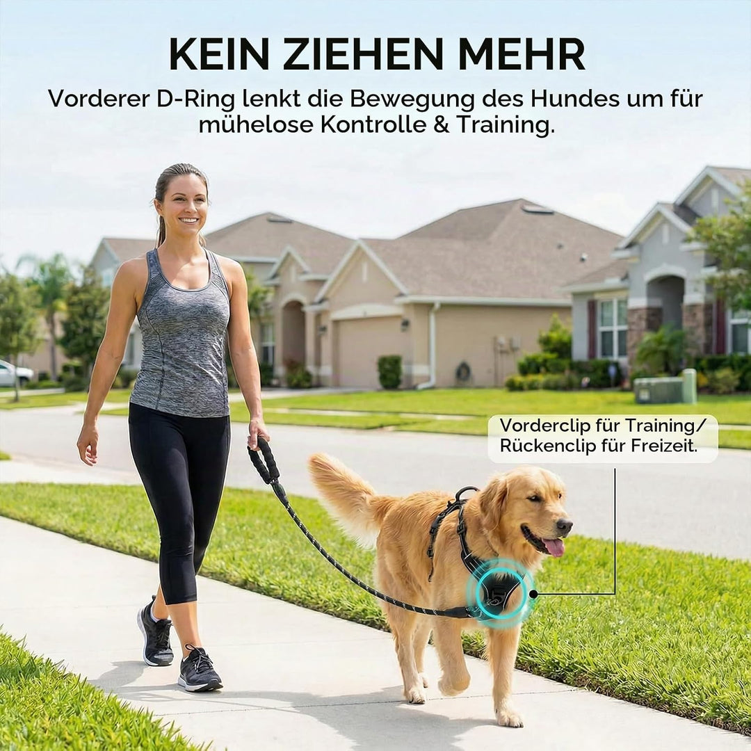 Hundegeschirr mit Griff， mittelgrosse &amp; Grosse Hunde - Hunde Geschirr，Atmungsaktiv Reflexstreifen Br
