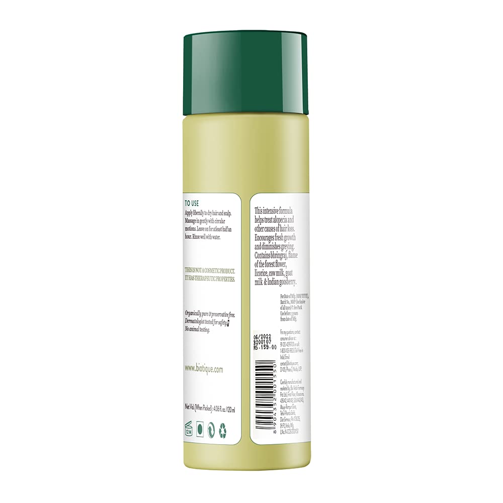 Biotique Bio Bhringraj Therapeutisches Öl gegen Haarausfall, für intensives Nachwachsen von Haaren 1
