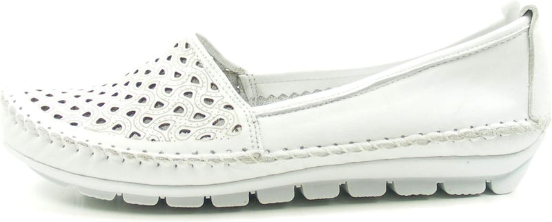 Gemini 003128-01 Schuhe Damen Ballerina Mokassins Slipper 37 EU Weiss, 37 EU Weiss