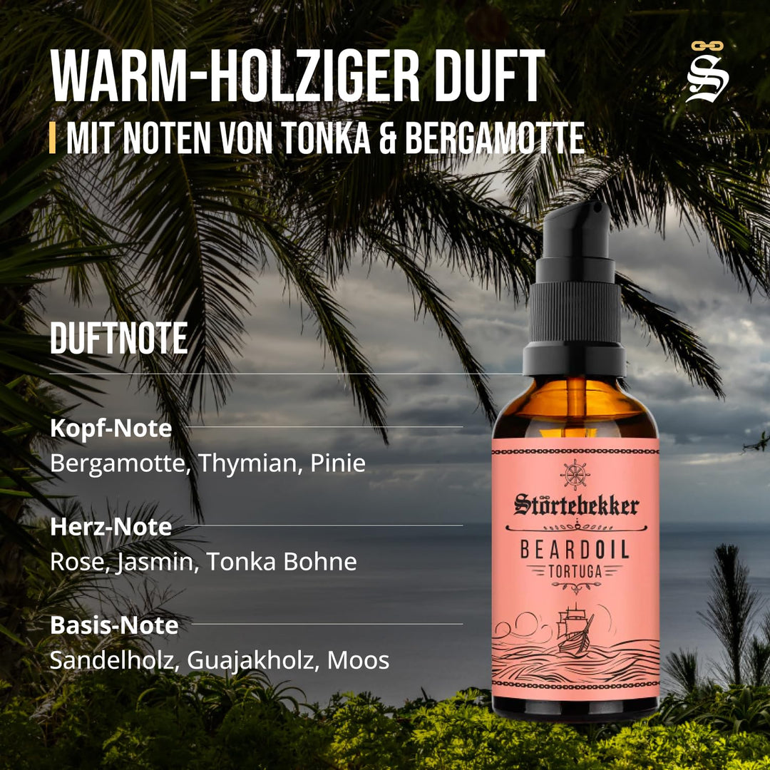 Störtebekker® Premium Bartöl Tortuga - tägliche Bartpflege für 3-Tage-Bart bis Vollbart - 50ml Beard