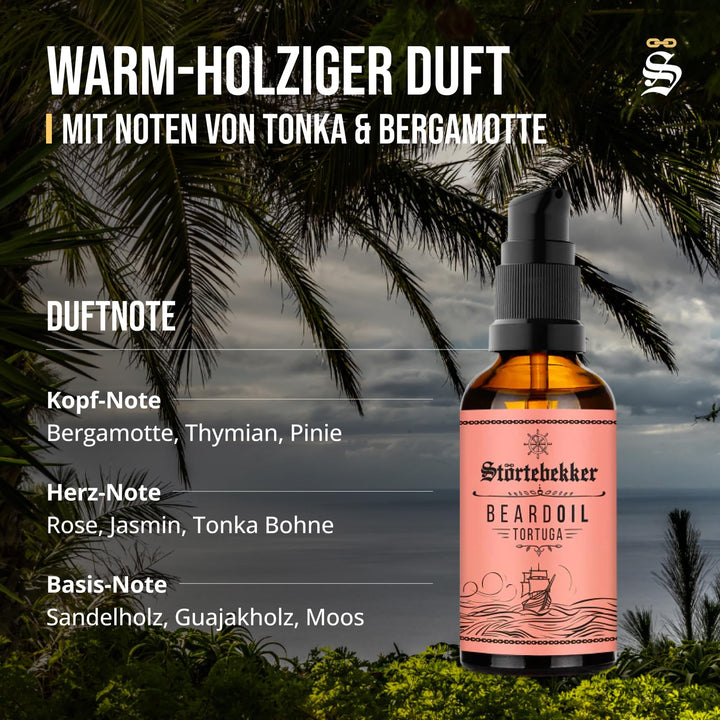 Störtebekker® Premium Bartöl Tortuga - tägliche Bartpflege für 3-Tage-Bart bis Vollbart - 50ml Beard
