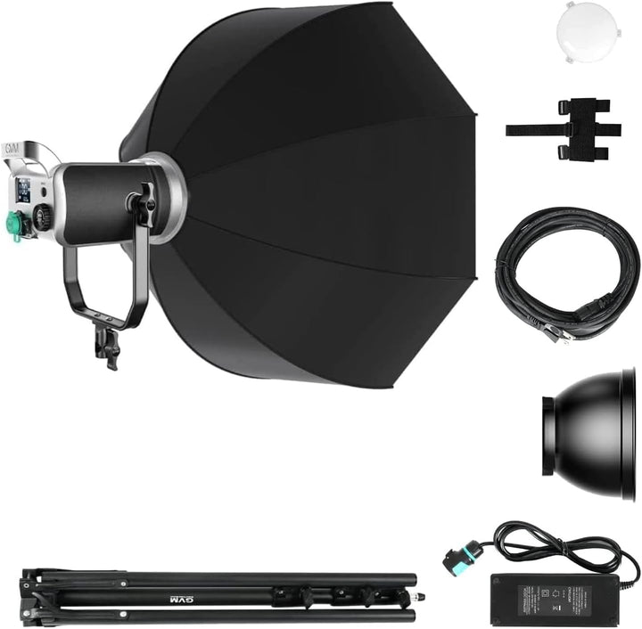 GVM 300W LED Videoleuchte mit Softbox, CRI97 dimmbare 2700K-7500K LED Studiolicht, LED Fotografie Da