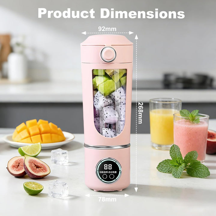 Tragbarer Mixer Smoothie Maker, 700 ml Kleiner Entsafter, Typ-C Wiederaufladbar, mit 12 Rostfreien K