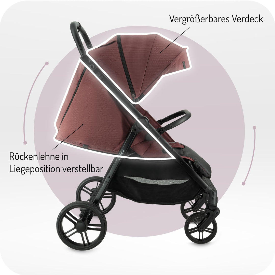 MoMi Kinderbuggy CLARA, Kinderwagen ab dem 6. Lebensmonat, bis 22 kg Körpergewicht, 5-Punkt-Sicherhe