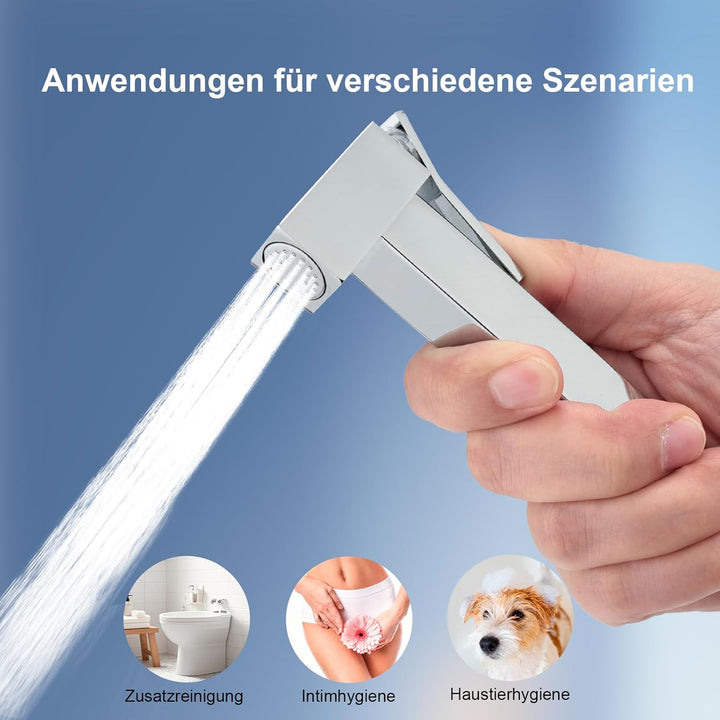 Ibergrif M22009 Unterputz-Einhebelmischer für WC & Bidet – Warm-/Kaltwasser, Handbrause mit Wandhalt