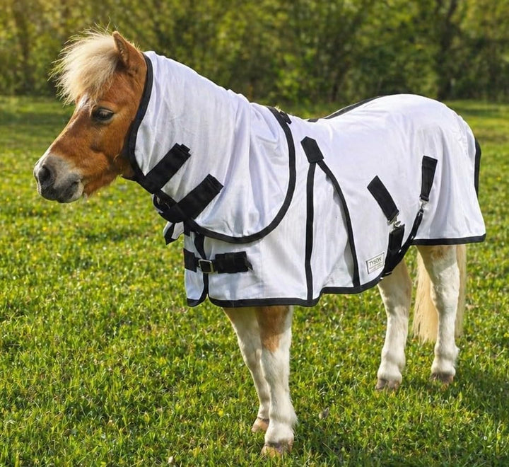Fliegendecke + Halsteil, abnehmbar Netz fest 65 70 75 80 85 90 95 100 cm Minishetty Falabella Shetty