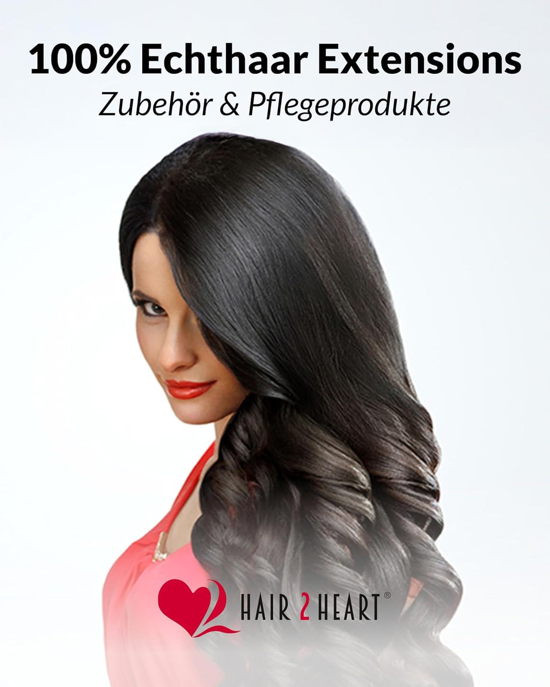 hair2heart Extensions Echthaar Bondings Glatt - 200 Strähnen 0.5g 50cm Naturschwarz 