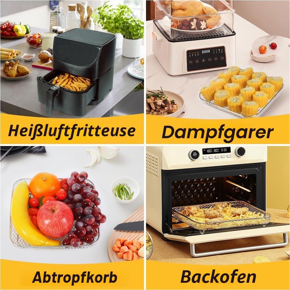 YQL Airfryer Zubehör Grosse für COSORI Turbo Tower Pro Smart 10,8L/Russell Hobbs XXL 8L, 20cm (Diago