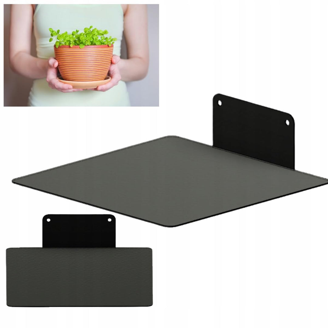 Blumenregal für die Wand Schwarze Metall Quadratische Wandregal 24x24 cm für Blumen Blumentöpfe und