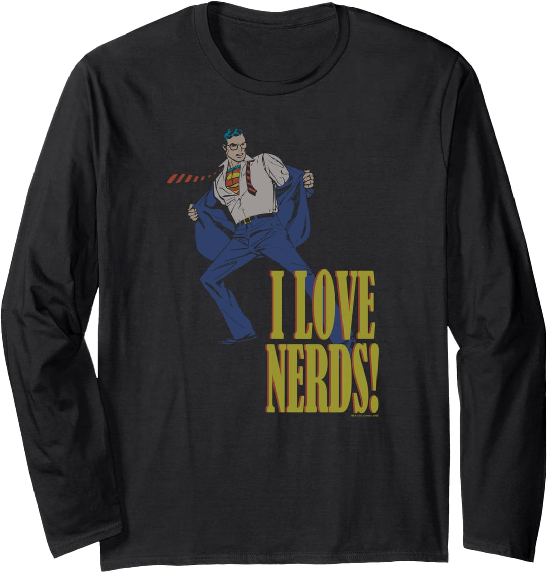 Superman I Love Nerds Langarmshirt