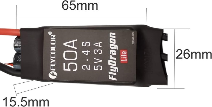 50A ESC 2-4S Elektrischer Geschwindigkeitsregler 5V 3A BEC mit XT60 & 3,5mm Bullet Plugs für RC Droh
