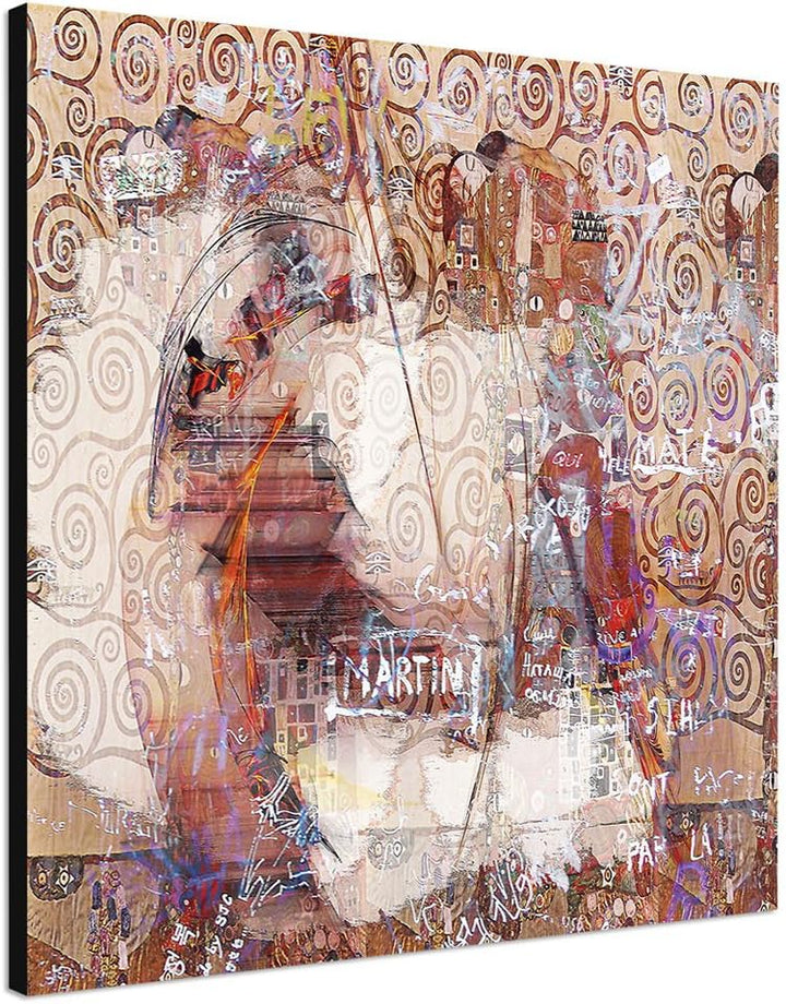 Paul Sinus Art Markanter Kunstdruck Abstrakt477_60x60cm Leinwandbild Unruhe Bewegung Schnelligkeit X