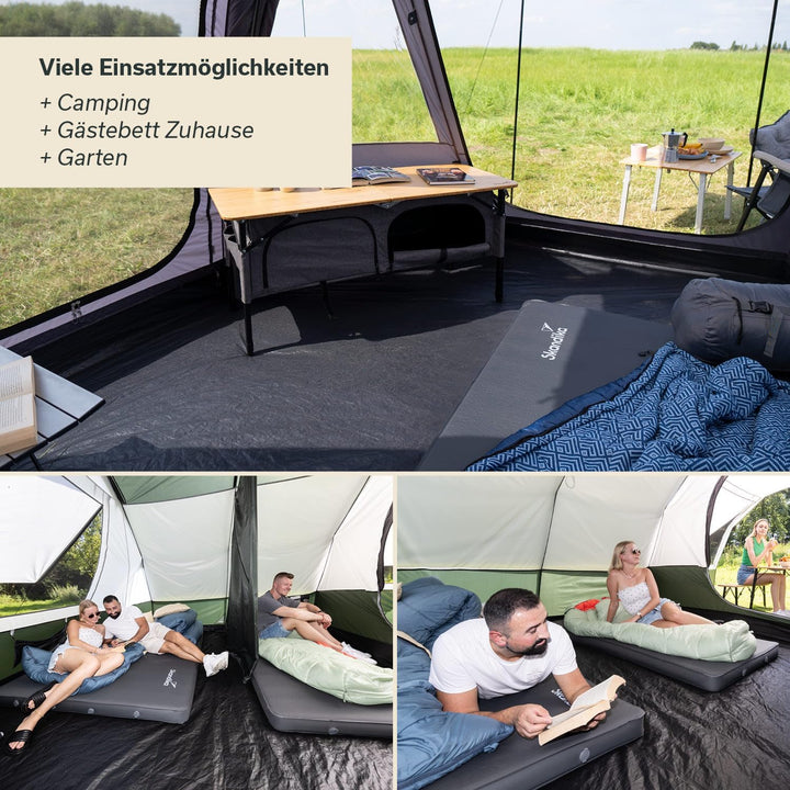 Skandika Premium Easy Isomatte Single 3D | 10 cm dick, selbstaufblasend, leicht, faltbar, selbstfüll