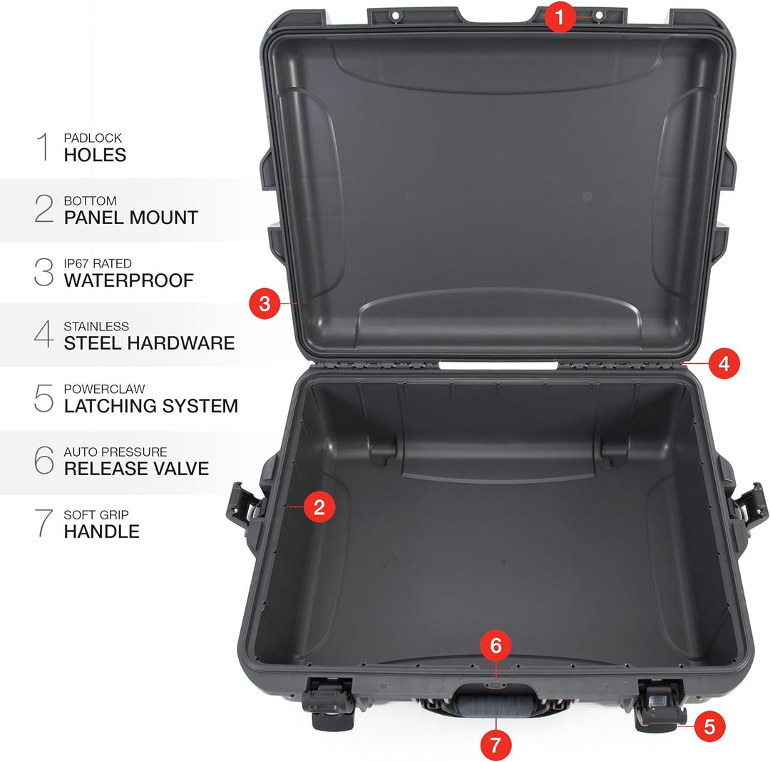 Nanuk 945 Wasserdichter Hartschalenkoffer leer - Graphit Graphit Hartschale, Graphit Hartschale