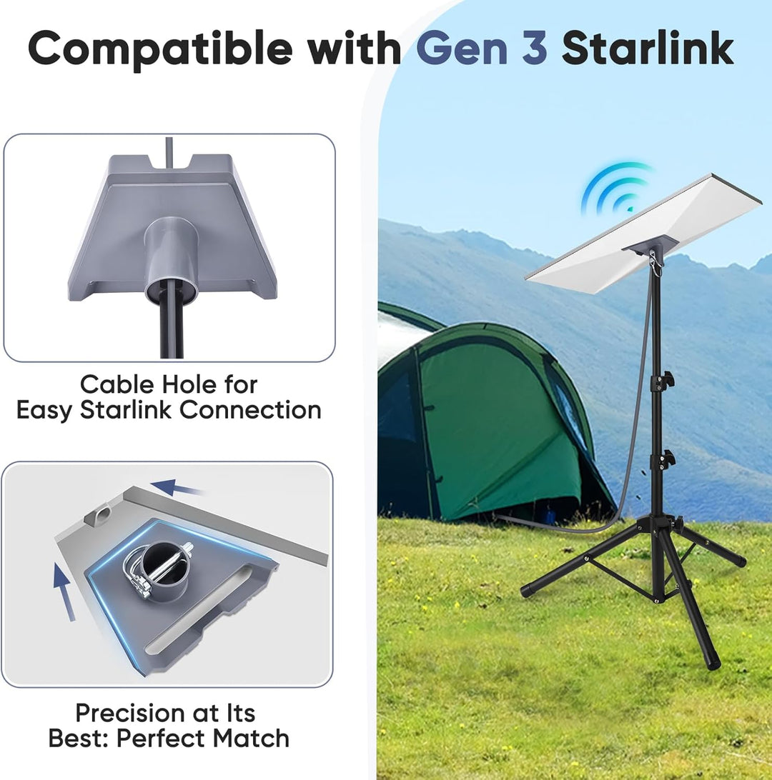 Starlink Gen 3 Stativ mit verstellbarem Ständer und Rohradapter, Standard Stativhalterung für Starli