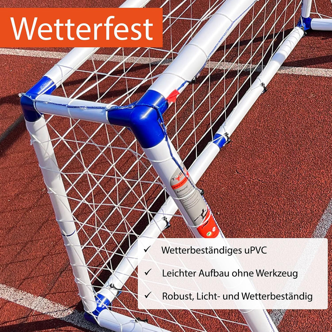 Tornado | 100PRO Coach Kinder Fussballtraining Set mit einem Fussballtor 104 x 88 cm aus uPVC Kunsts