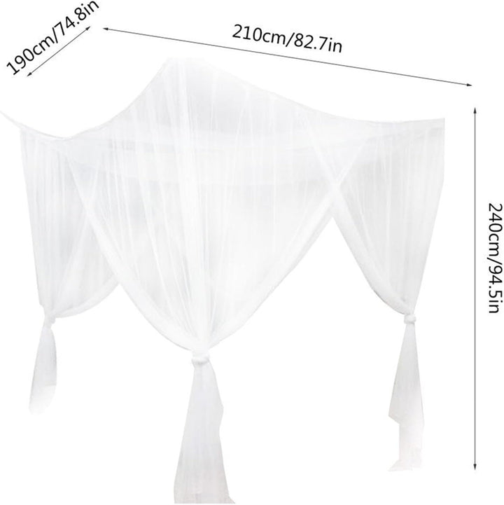 Baoblaze 4 Eckpfosten Himmelbett Vorhang, Moskitonetz Doppelbett und Einzelbett, Mückenschutz Moskit