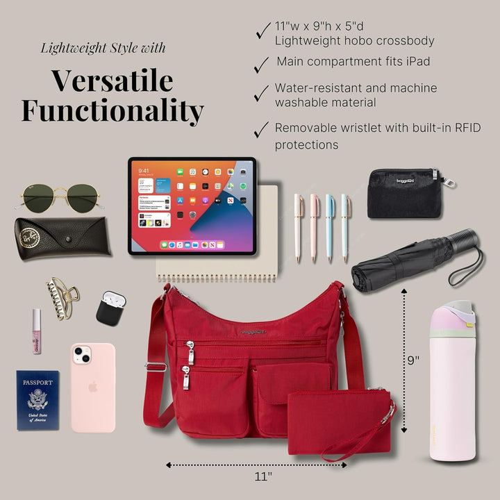 Baggallini Damen Everywhere bagg with überall Tasche mit RFID Einheitsgrösse Apfelgrün, Einheitsgrös