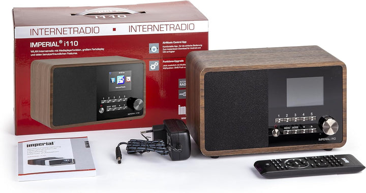 Imperial i110 Internetradio UPNP/DLNA Mediaplayer holzoptik Braun Single, Braun Single