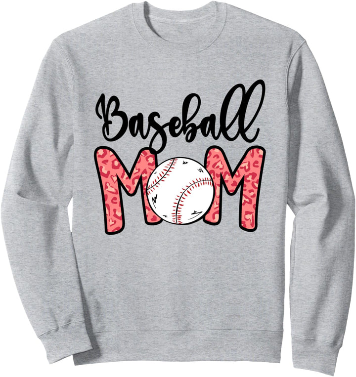 Funny Baseball Mom Leopard Print 4 Softball Mom Mother's Day Sweatshirt