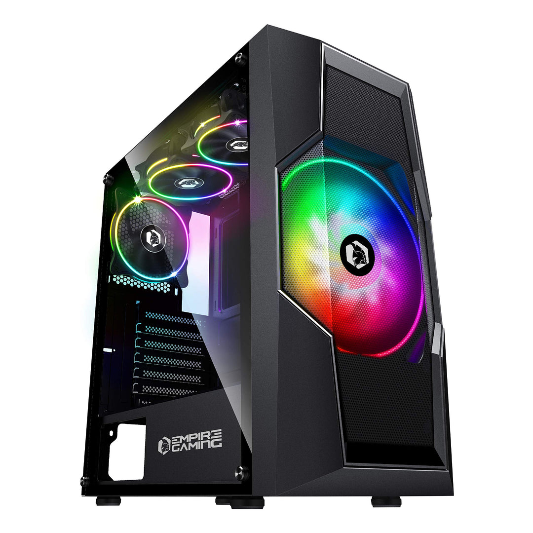 Empire Gaming - PC-Gamer-Gehäuse Onyx - ARGB Mittlerer Turm ATX, mATX, ITX - 4 adressierbare RGB-LED