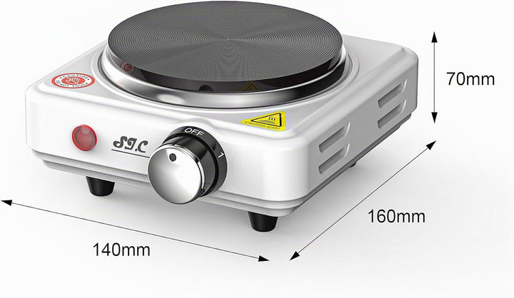 SIC Tragbarer Elektroherd mit einer Platte, tragbar, aus Gusseisen, verstellbare Temperatur, für Cam