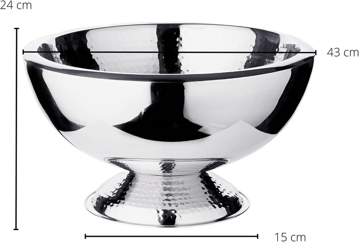 EDZARD Champagnerkühler Toni (Ø 43 cm, H 24 cm), Edelstahl hochglanzpoliert, doppelwandig, innen und