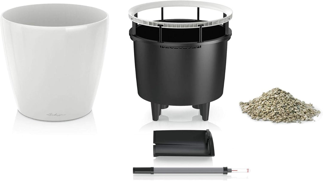 LECHUZA CLASSICO Premium LS 28 silber metallic 16048 28.5x28.5x26 cm Silber Metallic Single, 28.5x28