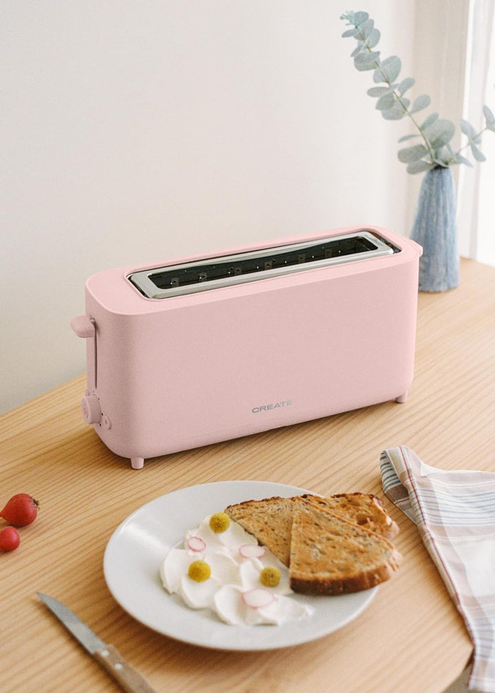 CREATE/TOAST STUDIO XL/Toaster Pastellrosa / 6 Leistungsstufen, Krümelschublade, Thermostat, Auftaue