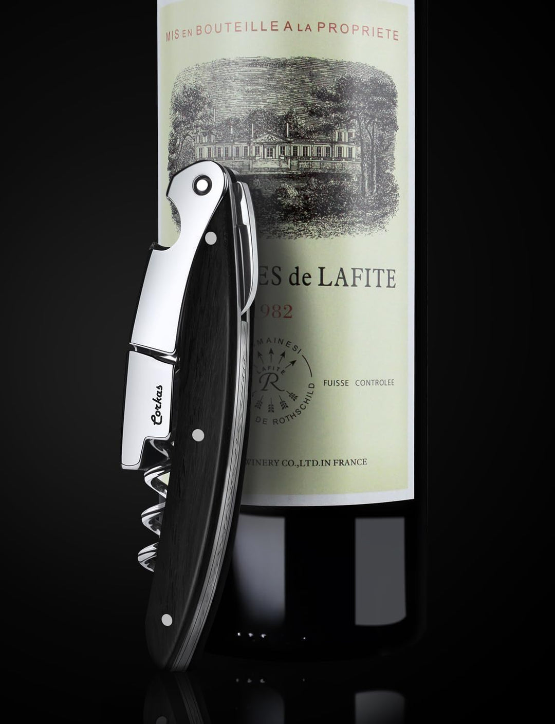 CORKAS Kellnermesser - Profi Korkenzieher multifunktionaler Weinöffner, Folienschneider und Flaschen