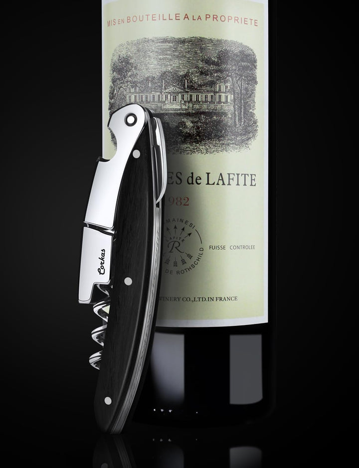 CORKAS Kellnermesser - Profi Korkenzieher multifunktionaler Weinöffner, Folienschneider und Flaschen