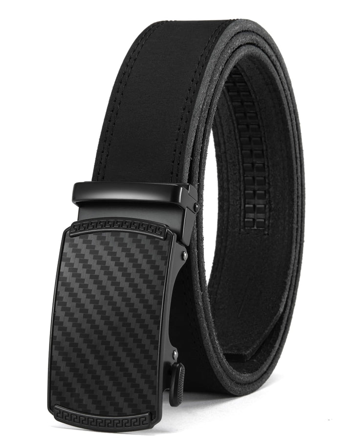 CHAOREN Gürtel Herren, Automatik Ledergürtel Herren 35mm ohne Löcher Taille 90-100cm (Gesamtlänge 11
