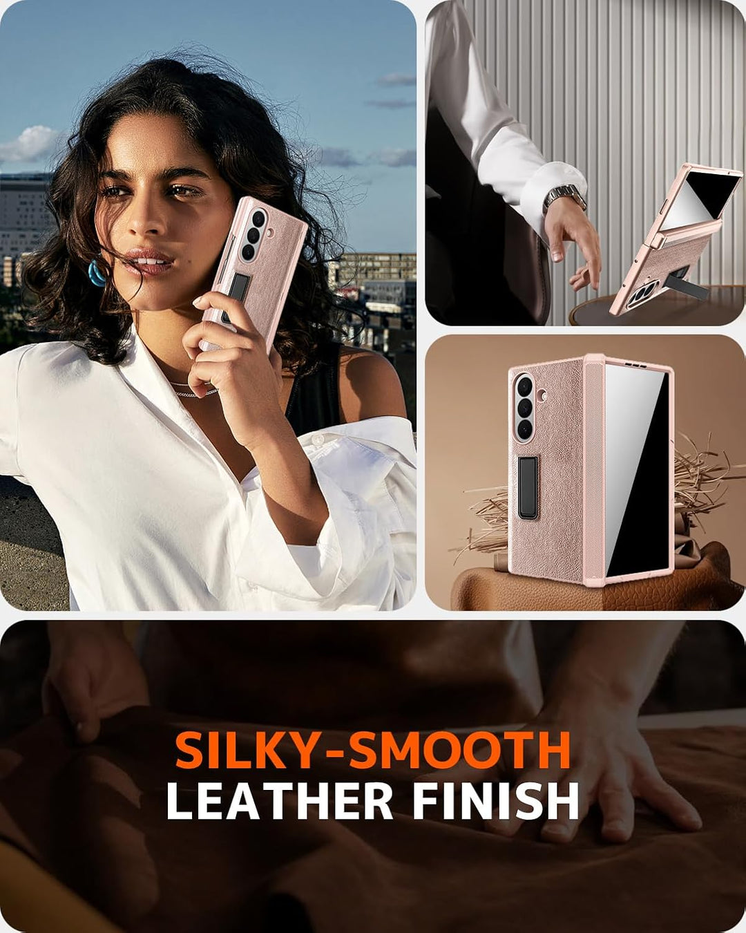 NINKI für Samsung Galaxy Z Fold 7 Hülle mit Privacy Screen Protector Magnetic ständer, Scharnier han