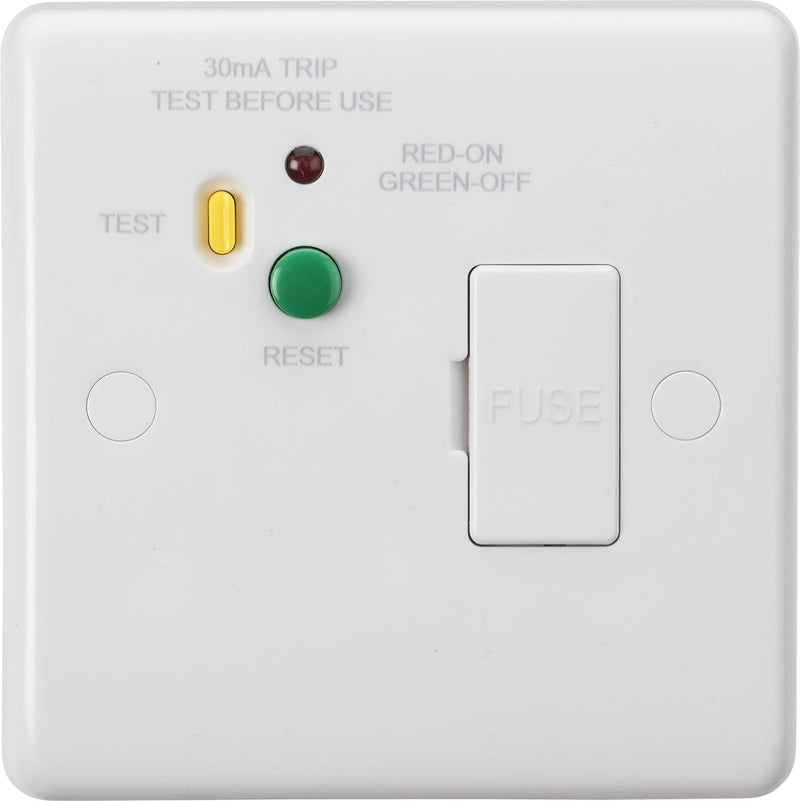 Knightsbridge CU6RCD 13 A RCD geschützte gesicherte Netzteileinheit – 30 mA (Typ A), weiss, 12,0 mm