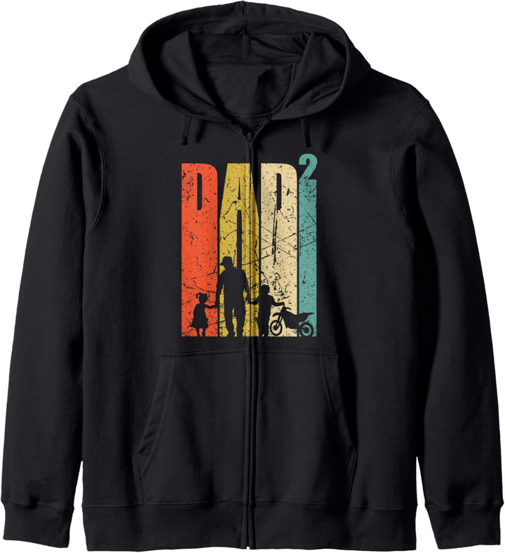 Dad hoch 2 Vater Geschenk Motorrad Biker Motorradfahrer Papa Kapuzenjacke