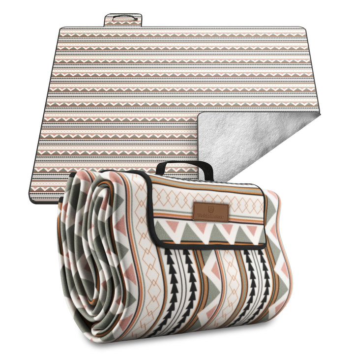 Veddelholzer 200 x 200 cm Boho Picknickdecke wasserdicht, sandfeste Stranddecke XXL isoliert & gepol