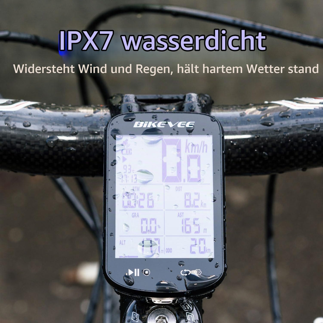 GPS Fahrradcomputer Kabellos Bluetooth 2,6 Zoll Glasdisplay