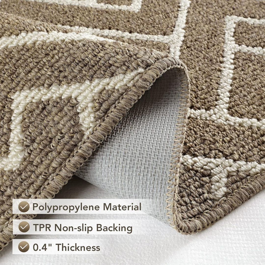Biscpro Fussmatte Innen, Wasserdicht Türmatte Schmutzfangmatte rutschfest Fussmatte Innen (Beige, 60