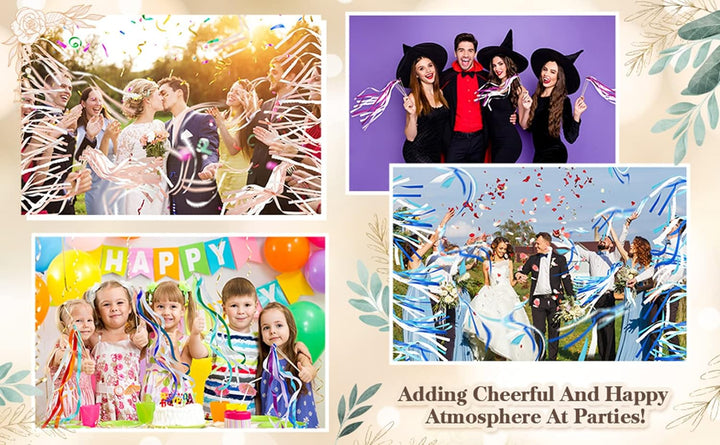 50 Stück Wedding Wands Hochzeit mit Glocke,Zauberstäbe Hochzeit Luftschlangen,Wedding Twirling Strea