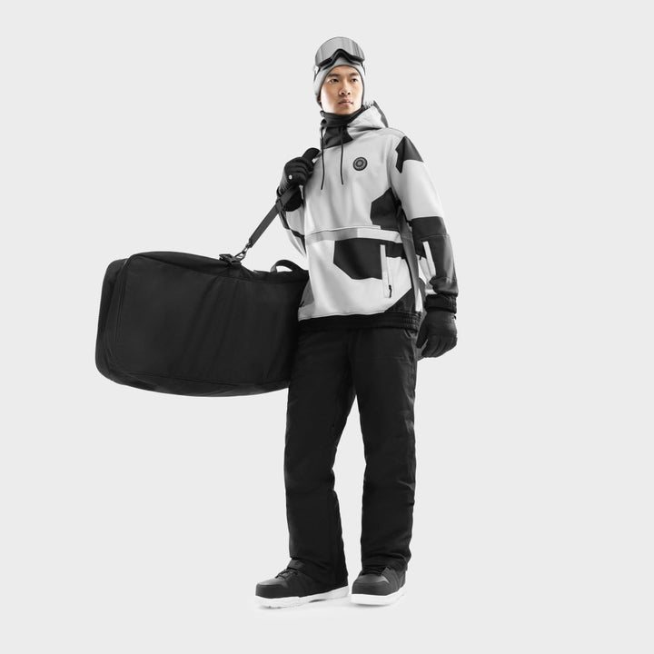 SIROKO W1 Ski- &amp; Snowboardjacke Herren Wasserdicht Wärmeschutz Fronttasche Wintersport XL Grau/Schwa
