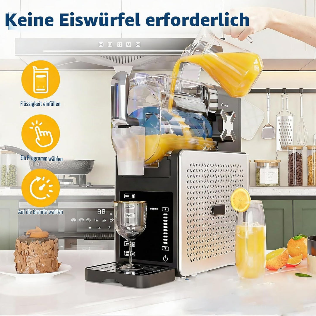 GarveeTech Slush-Eismaschine 200w Mit Selbstreinigung &amp; 5 Programmen – 1,9l Tank Für Cocktails, Milc