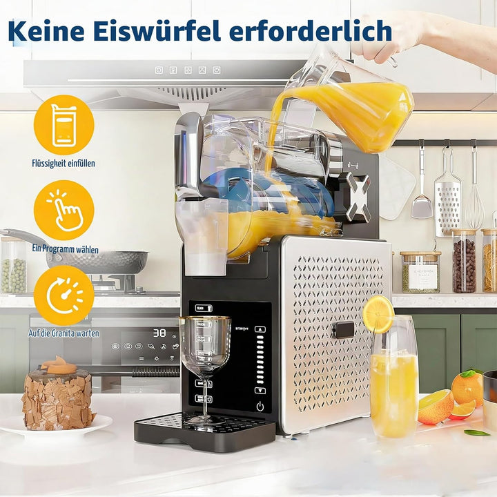 GarveeTech Slush-Eismaschine 200w Mit Selbstreinigung &amp; 5 Programmen – 1,9l Tank Für Cocktails, Milc