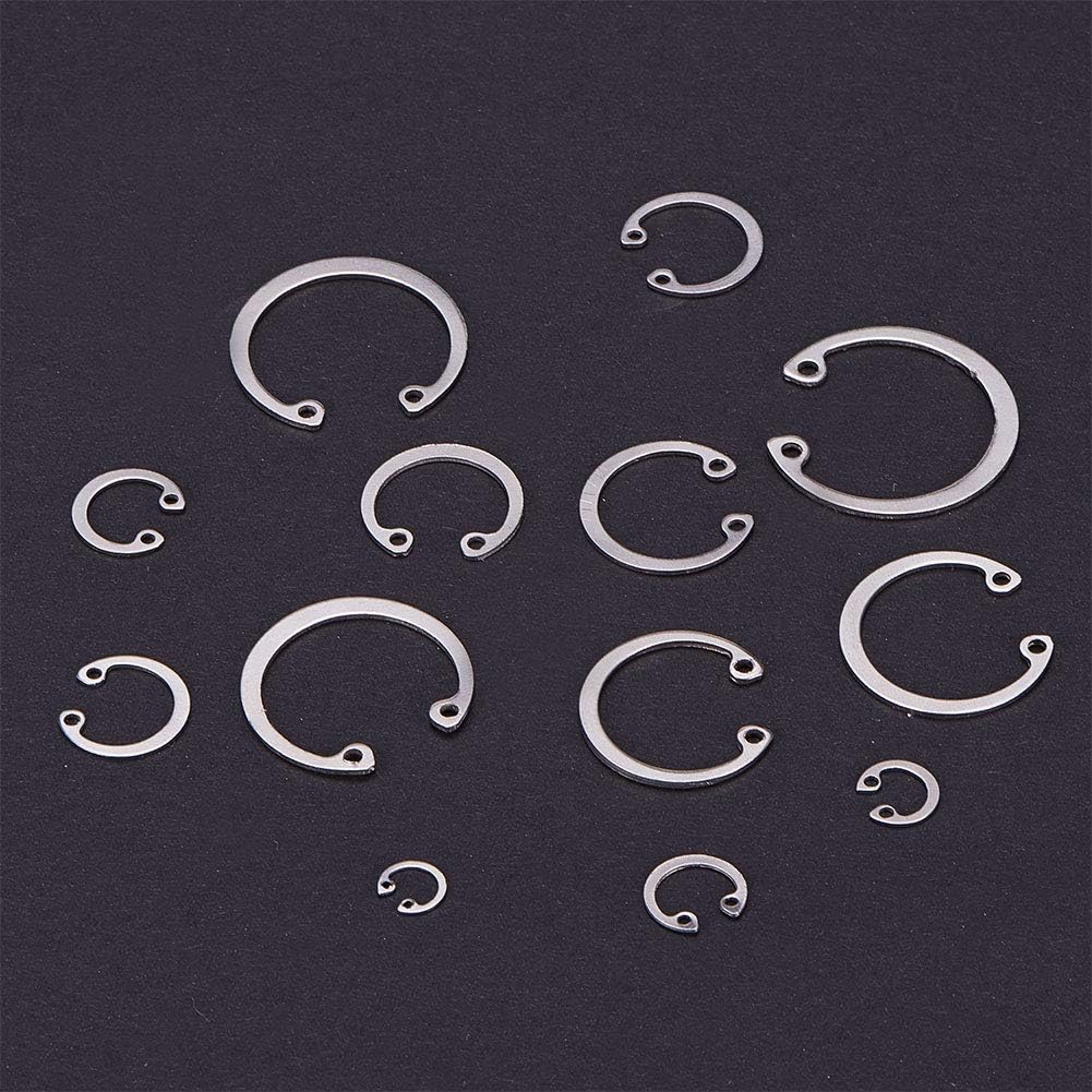 INCREWAY 125 Stück Edelstahl interne Sicherungsringe Clip Ring Sortiment Set Grösse: 8 mm bis 32 mm（