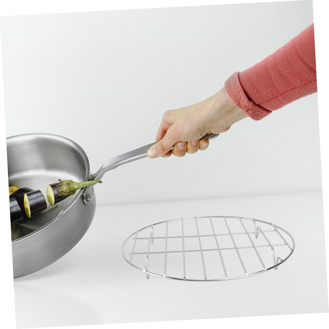 Grillrost Rund 25cm aus Edelstahl Feine Verarbeitung Gitterabstand für Kleine Lebensmittel für Mikro