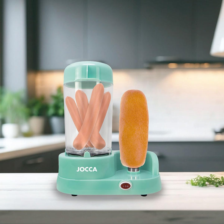 Jocca Hot Dog Maker, 350 Watt Dampfgarer mit Brötchenwärmer für 6 Würstchen, Türkis, T&#xFC;rkis