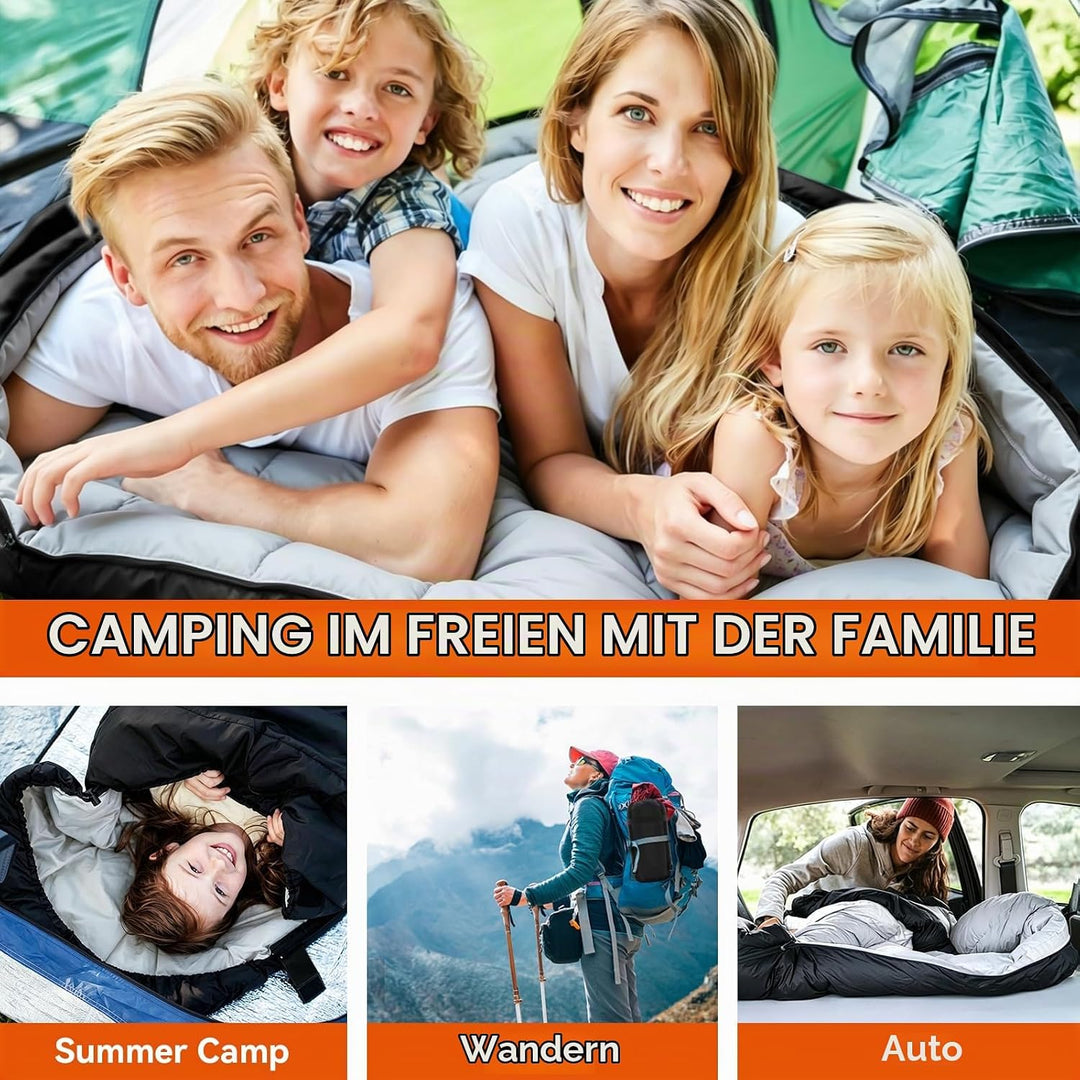 Schlafsack 4 Jahreszeiten,Schlafsack Ultraleicht,Mumienschlafsack Winter für Erwachsene Wasserdicht,