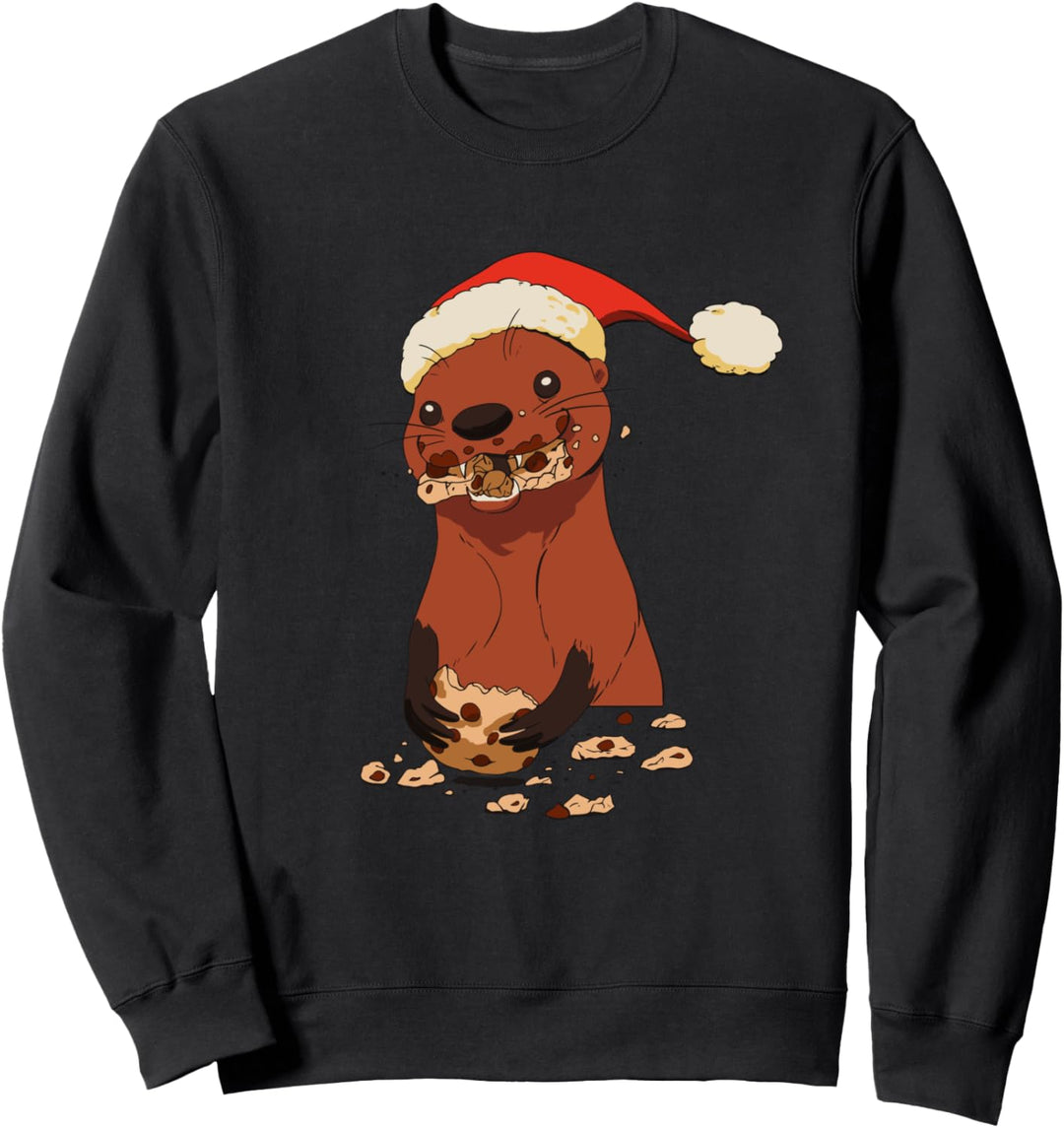 Lustige Weihnachts-Otter-Kekse Sweatshirt