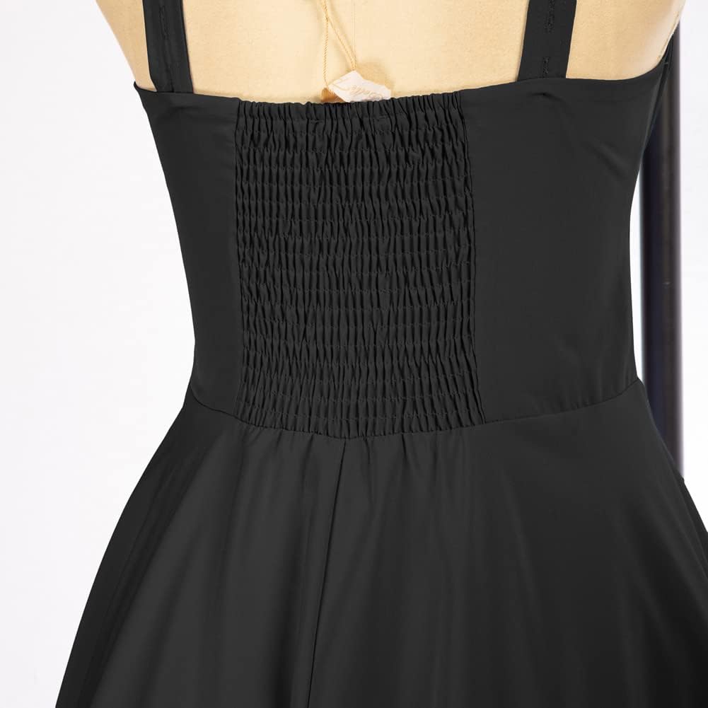 Belle Poque Damen Kleider Casual Cocktailkleid Sommerkleid Elegant Spaghetti Freizeitkleid A-Line La