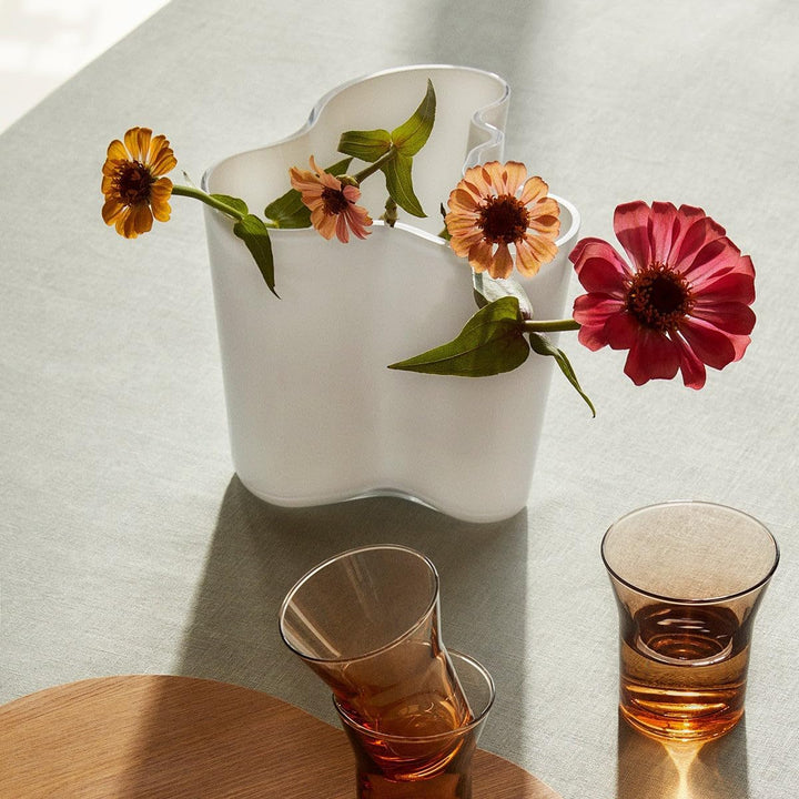 Iittala Vase Aalto 160 mm Weiss aus Glas, 160 mm Weiss
