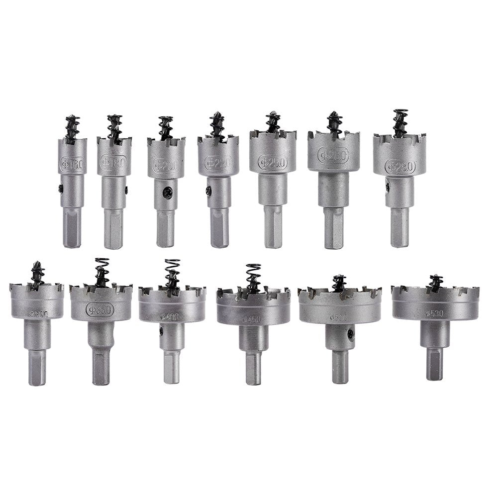 13 Stück Lochsäge Hartmetall Set, TCT Bohrer Lochsägen Set Edelstahl Bohrkrone Metall Dosenbohrer, f